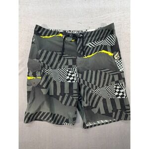 Volcom Men Swimming Shorts 90s Themed Gray Size 36